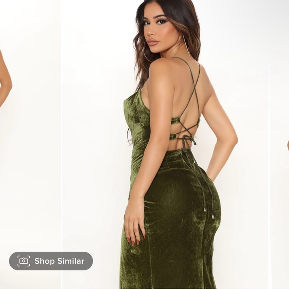 green velvet dress - Picture 2 of 3
